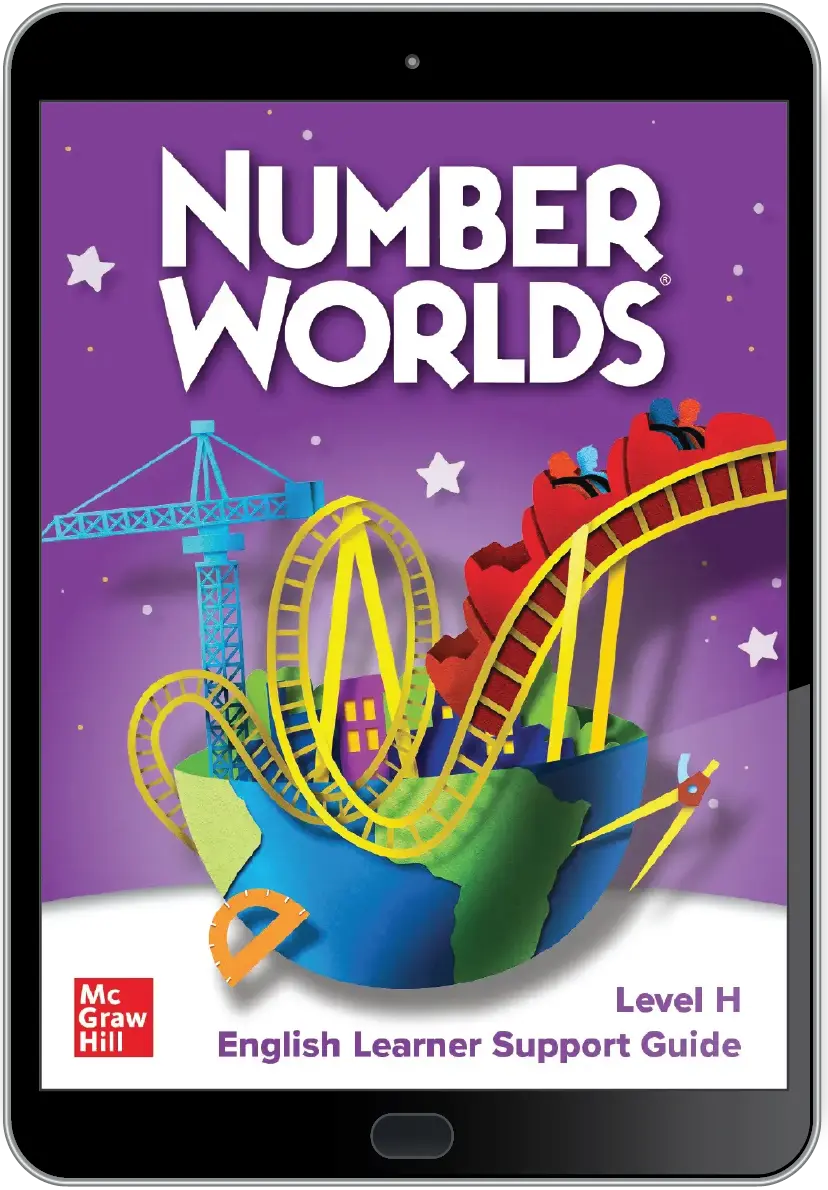 Number Worlds English Learner Support Guide, Level H cover on tablet
