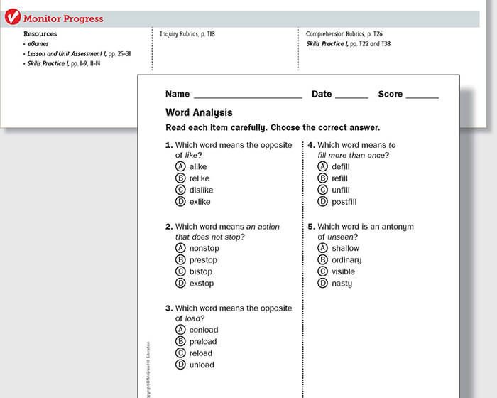 Sample page of an assessment click to enlarge image Sample page of an assessment click to enlarge image