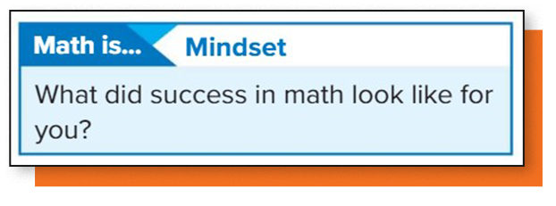Example of Math is...activity - Mindset: What did success in math look like for you?