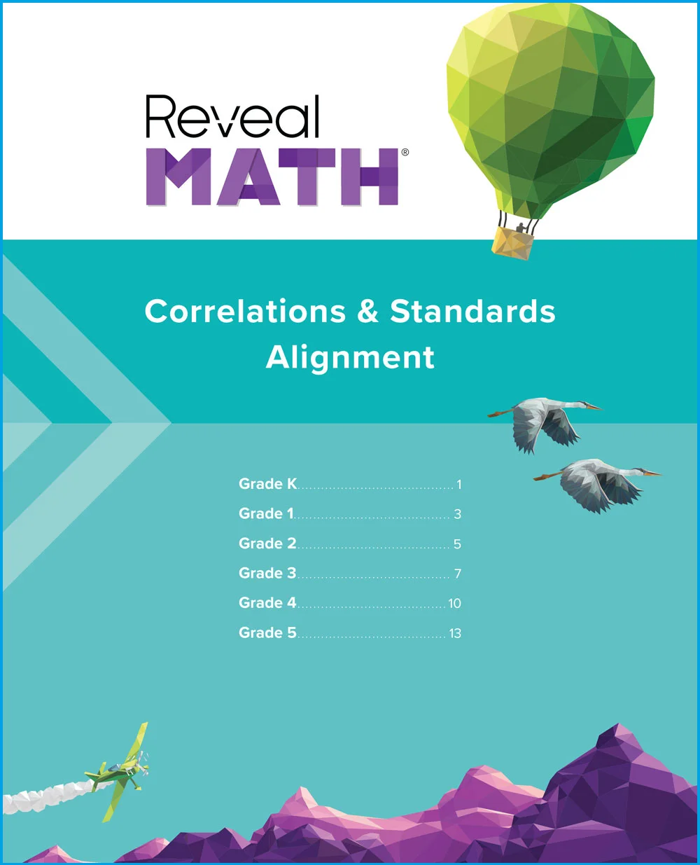Reveal Math Correlations & Standards Alignment brochure cover