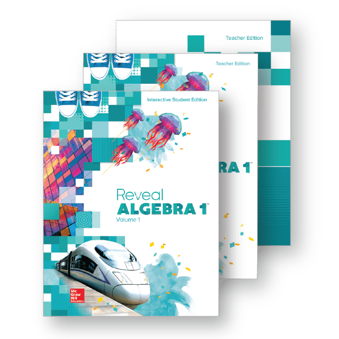 Reveal Algebra I Student and Teacher Edition covers