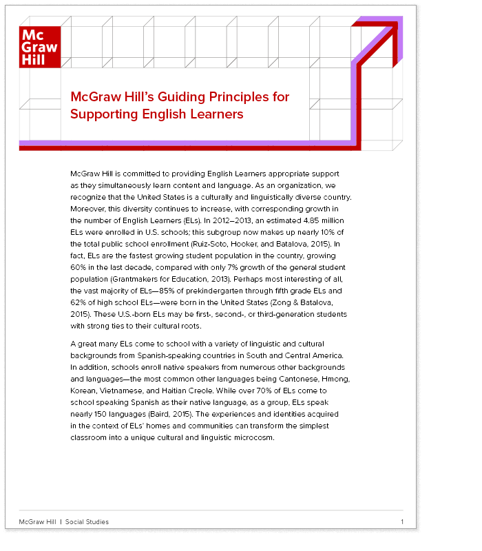 McGraw Hill's Guiding Principles for Supporting English Learners