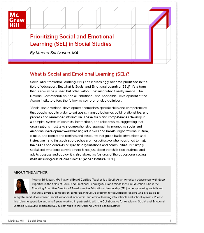 Prioritizing Social and Emotional Learning (SEL) in Social Studies white paper