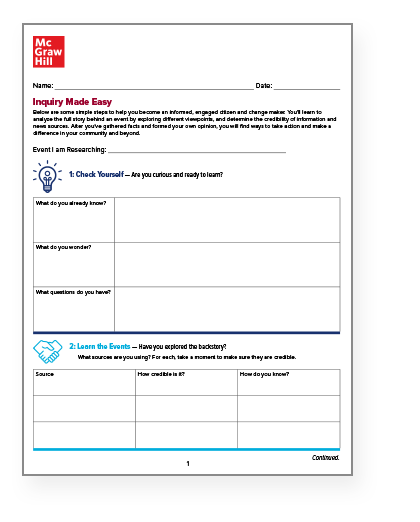 Grades 6–12 Inquiry Worksheet