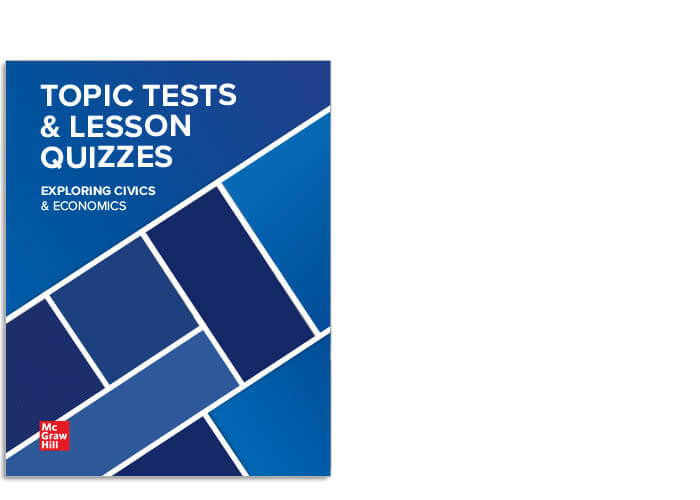 Exploring Civics and Economics Topic Tests and Lesson Quizzes