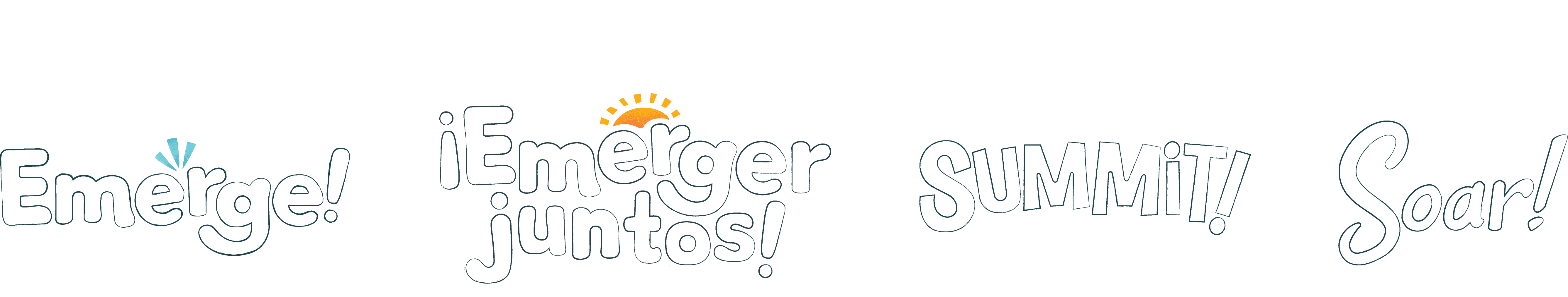 McGraw Hill Literacy logos for Emerge, Soar, and Summit, and Emerger Juntos