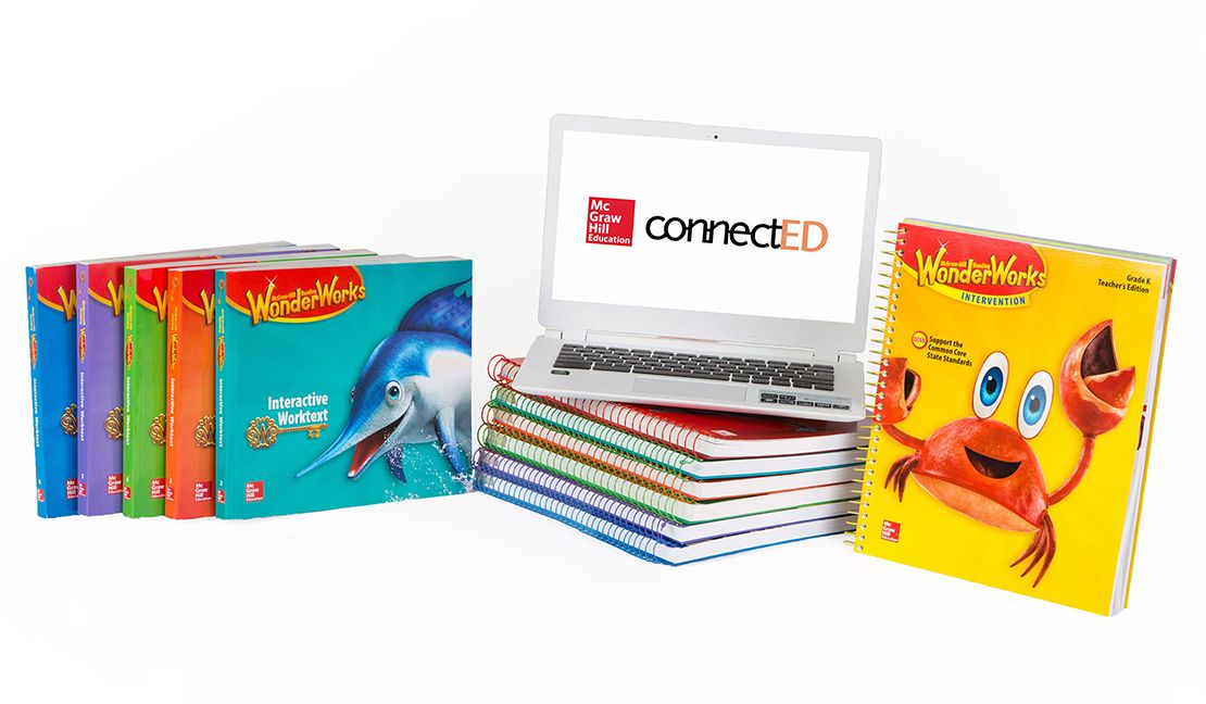 WonderWorks product display with Interactive Worktext and Teacher Editions
