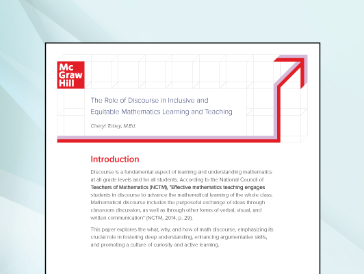 The Role of Discourse in Inclusive and Equitable Mathematics Learning and Teaching The Role of Discourse in Inclusive and Equitable Mathematics Learning and Teaching white paper