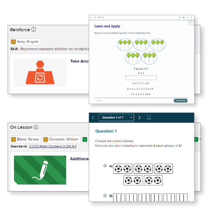Personalized learning and practice exercises.