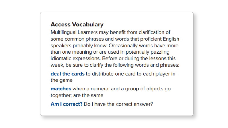 An excerpt about helping Multilingual Learners access English vocabulary.