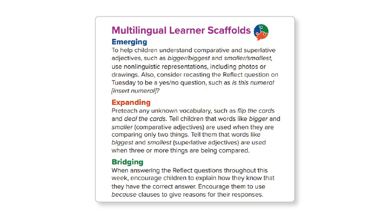 An excerpted multilingual learner scaffold.