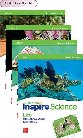 California Inspire Life Science Student Edition covers, Available in Spanish