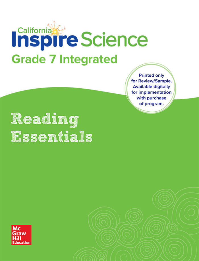 Inspire Science Reading Essentials cover, Grade 7 Integrated