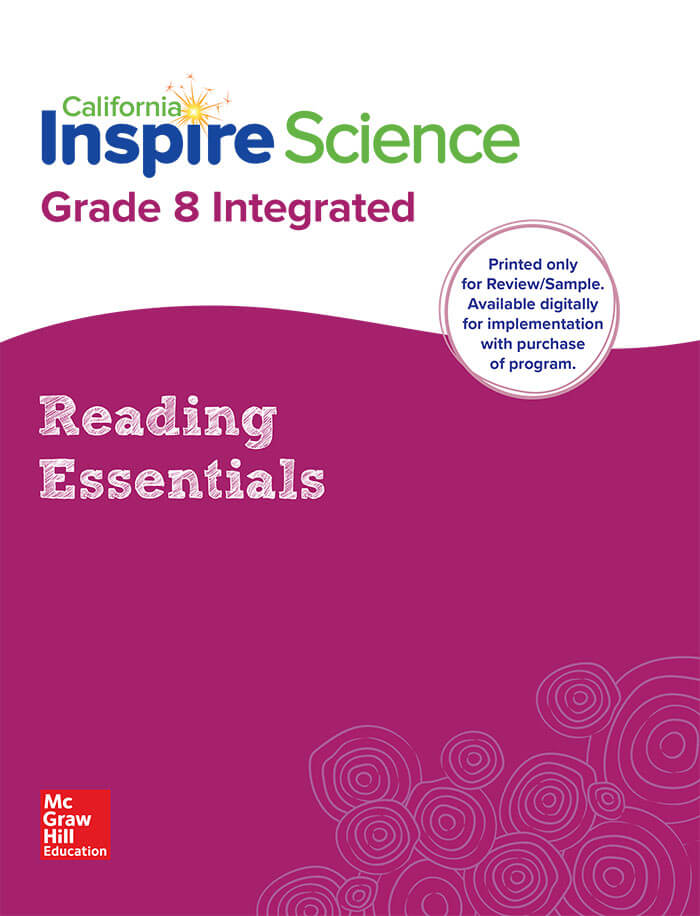 Inspire Science Reading Essentials cover, Grade 8 Integrated