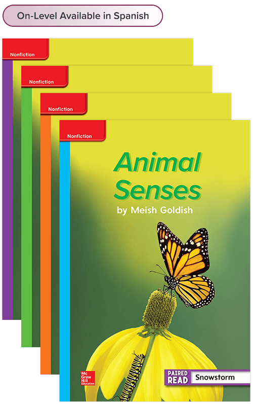 Animal Senses leveled reader covers, Grade 4 ; on-level available in Spanish