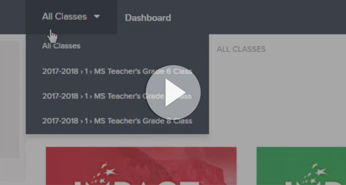 Teacher dashboard screenshot - click to watch video