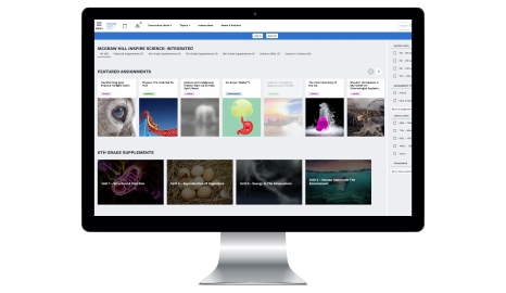 Inspire Science Integrated, Featured Assignments and 6th Grade Supplements on monitor