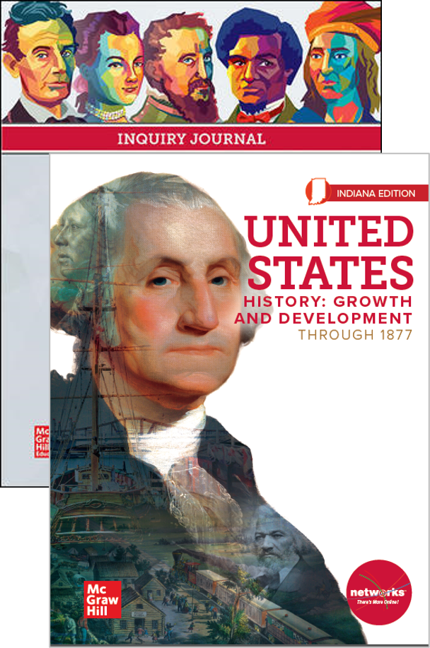United States History: Growth and Development through 1877 Inquiry Journal cover, Indiana Edition