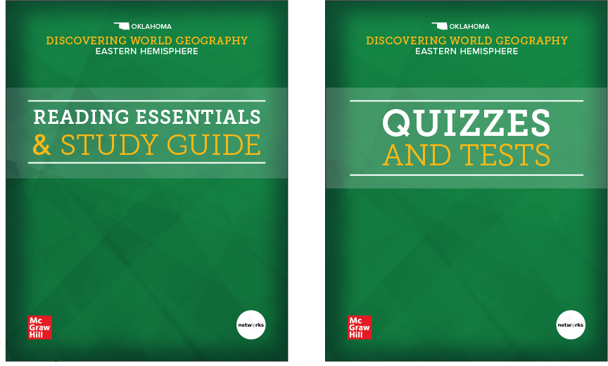 Oklahoma Edition, Discovering World Geography Eastern Hemisphere Reading Essentials & Study Guide and Quizzes and Tests covers