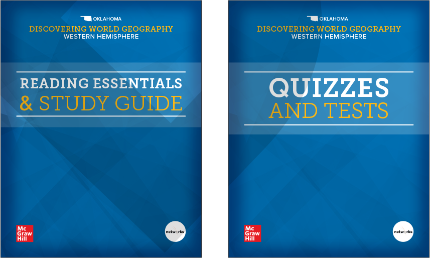 Oklahoma Edition, Discovering World Geography Western Hemisphere Reading Essentials & Study Guide and Quizzes and Tests covers