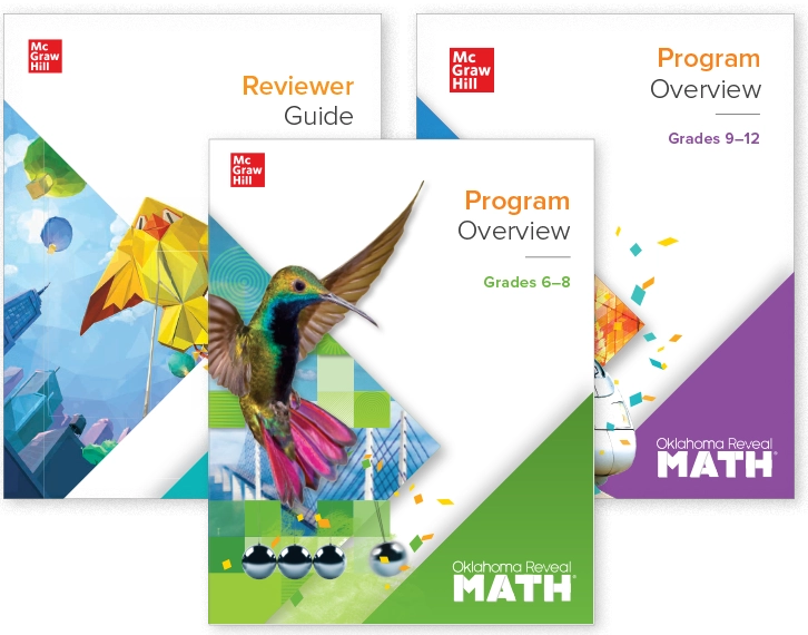 Reveal Math Reviewer Guide and Program Overview covers