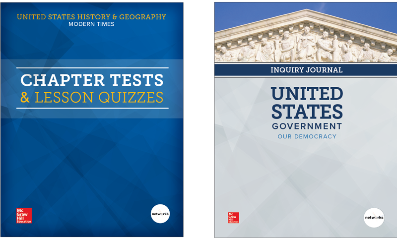 United States History & Geography Modern Times Chapter Tests & Lesson Quizzes and Inquiry Journal covers
