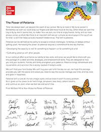 Power of Patience Welcome Letter