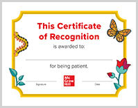 Certificate of Recognization