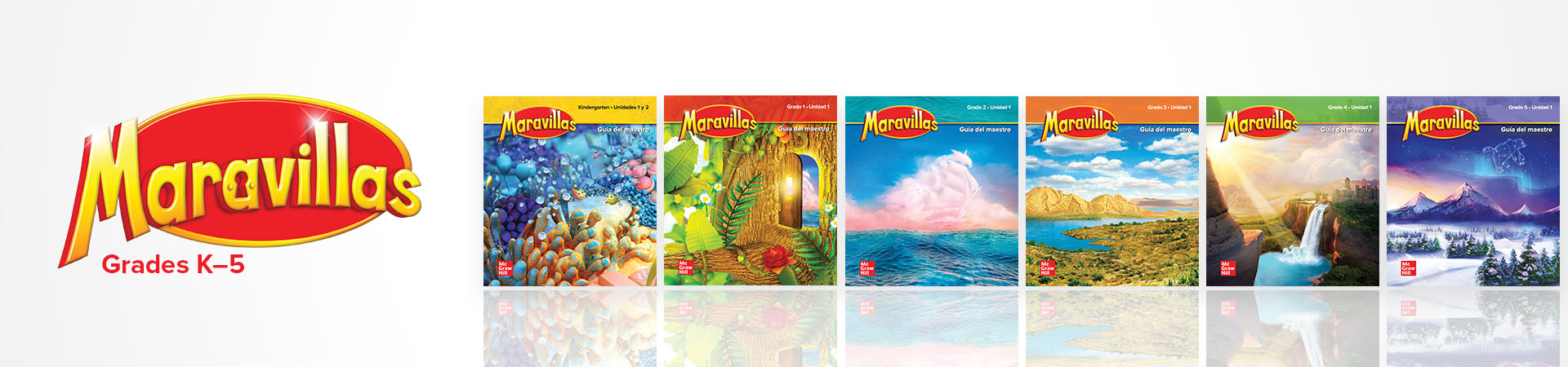 logo and textbook covers for Maravillas spanish language arts curriculum