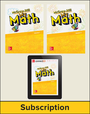 McGraw Hill My Math covers and ConnectEd screenshot