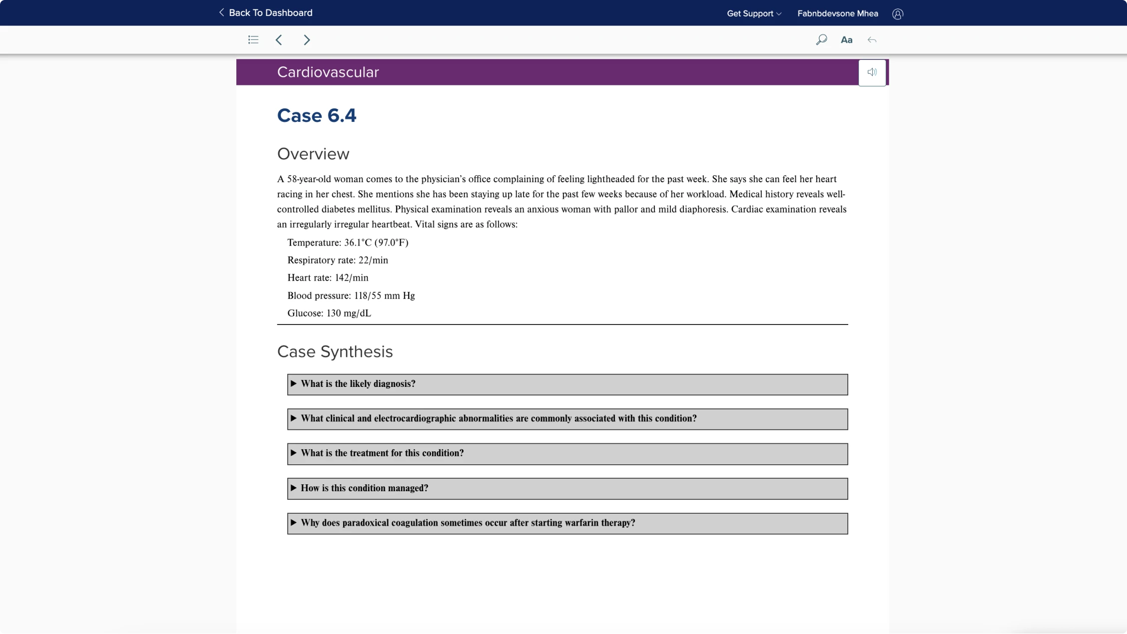 A group of cases that share similar presenting symptoms but have differential diagnoses that include expandable content to compare and contrast these cases. 