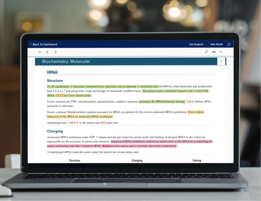 Laptop showing First Aid Forward USMLE screen featuring highlight capabilities