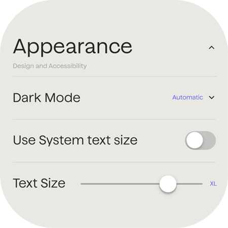 screenshot of app