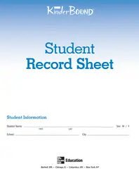 KinderBound PreK-K, Student Record Sheets (pkg. of 50)