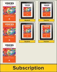 Hal Leonard Voices in Concert, Level 3 Treble Hybrid Bundle, 6 Year