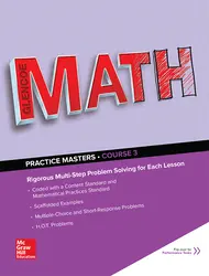 Glencoe Math, Course 3, Common Core Practice Masters Flipbook