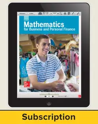 Glencoe Mathematics for Business and Personal Finance, Online Student Edition, 6 year subscription
