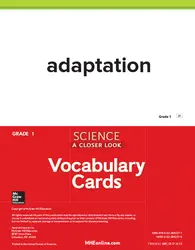 Science, A Closer Look Grade 1, Science Vocabulary Cards