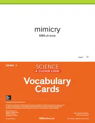 Science, A Closer Look, Grade 3, Science Vocabulary Cards
