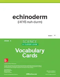 Science, A Closer Look, Grade 4, Science Vocabulary Cards