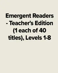 Emergent Readers - Teacher's Edition (1 each of 40 titles), Levels 1-8'