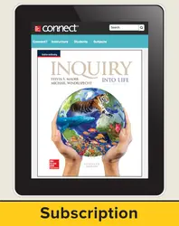 Mader, Inquiry Into Life, 2017, 15e, Connect, 1-year subscription