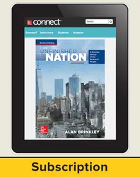 Brinkley, The Unfinished Nation: A Concise History of the American People, 2016 8e, Connect®, 1-year subscription