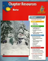 Glencoe Earth Science, Grade 6, Chapter Fast Files: Matter