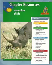 Glencoe Life iScience Module: Ecology, Grade 7, Chapter Fast Files: Interactions of Life