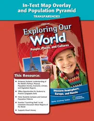 Exploring Our World: Western Hemisphere, Europe, and Russia, In Text Map Overlay and Population Pyramid Transparencies, Strategies, and Activities