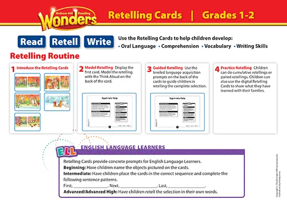 Reading Wonders, Grade 1, Retelling Cards Reading Wonders, Grade 1, Retelling Cards
