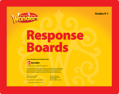 Reading Wonders Reading Response Boards Grade K/1