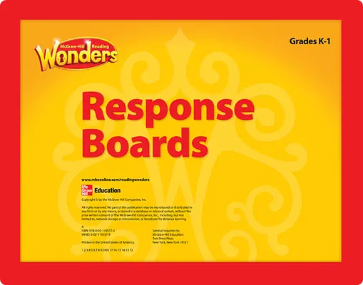Reading Wonders Reading Response Boards Grade K/1 Reading Wonders Reading Response Boards Grade K/1