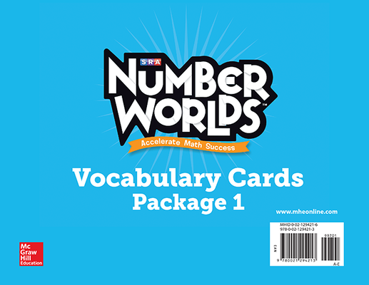 Number Worlds Levels A-E, Vocabulary Cards